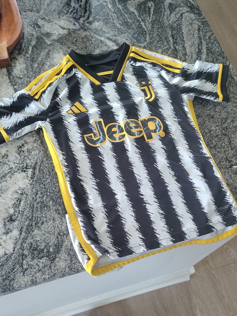 Jeep Kids Black & White Striped Soccer Jersey